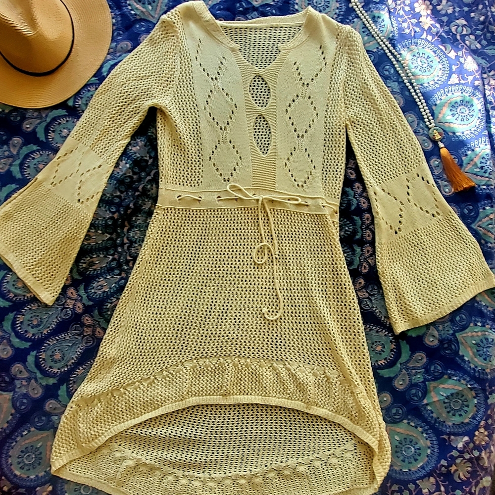 Crochet sweater dress